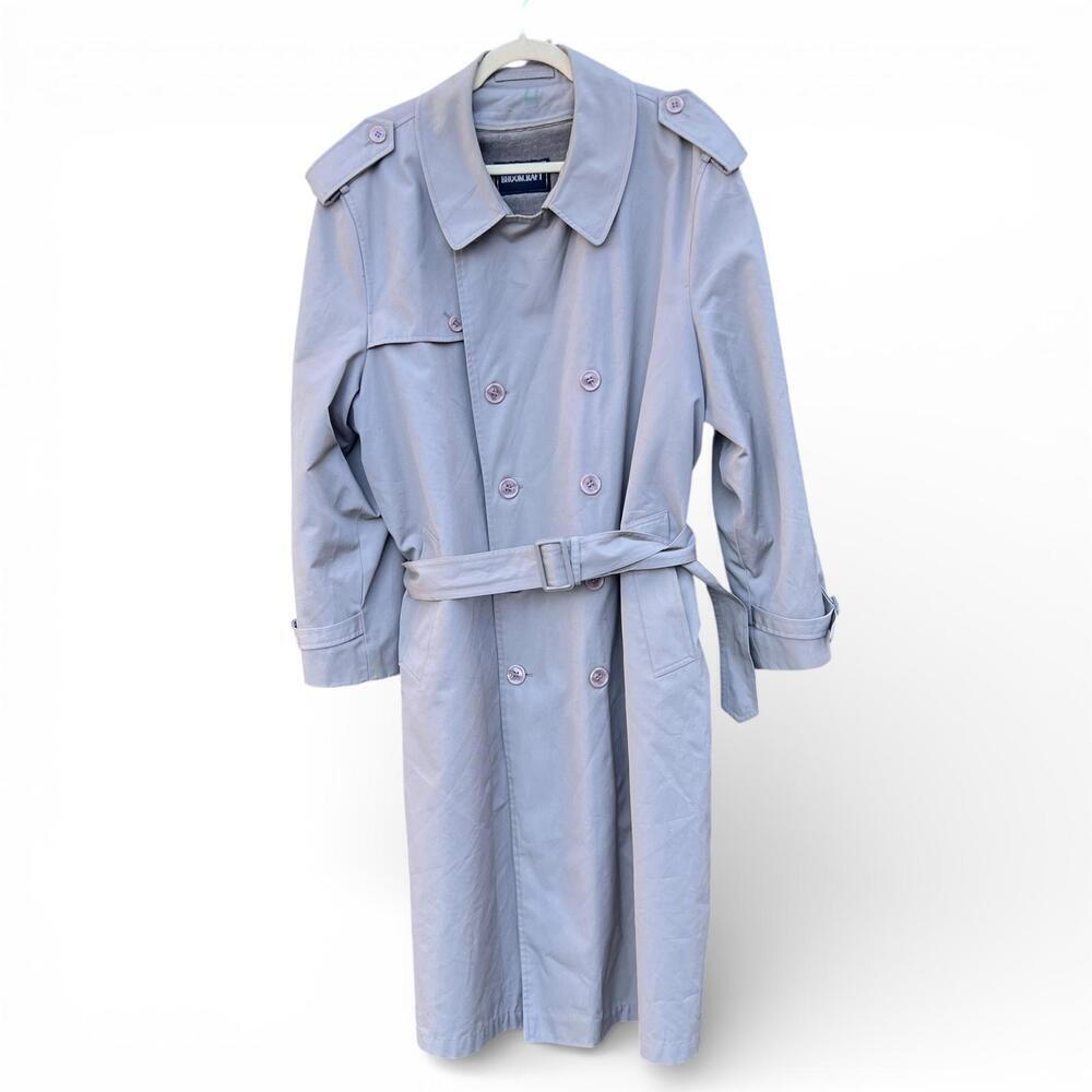Vintage Classic Beige Trench Coat with Belt & Detachable Lining